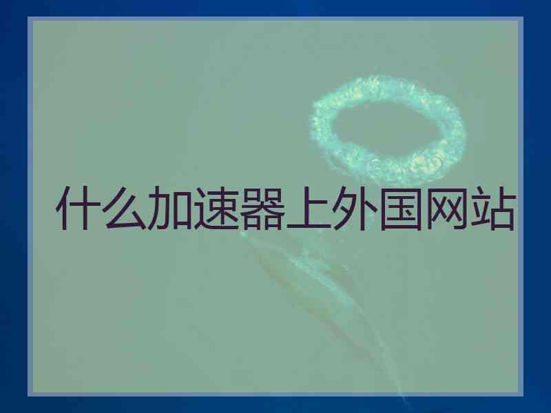什么加速器上外国网站