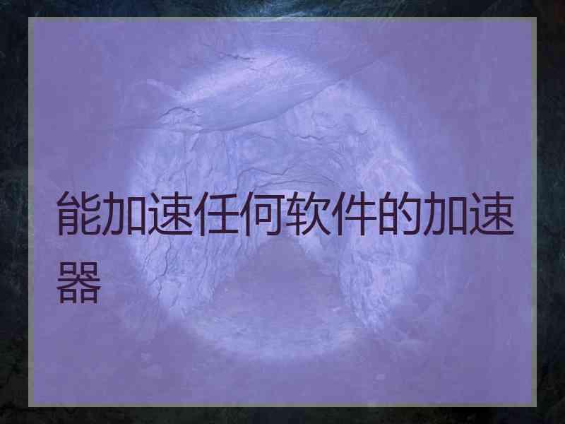 能加速任何软件的加速器