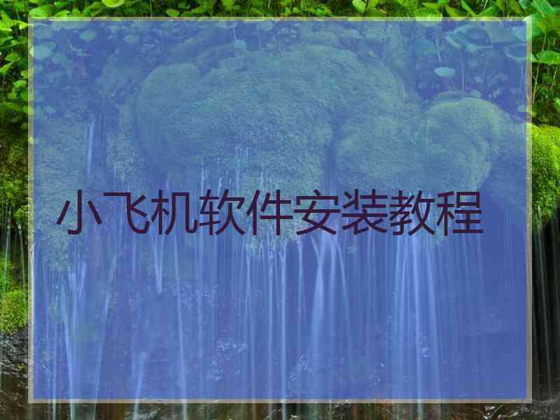 小飞机软件安装教程