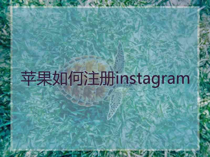 苹果如何注册instagram