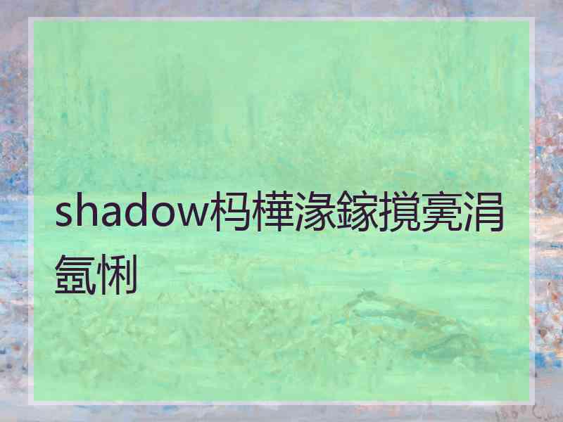 shadow杩樺湪鎵撹亴涓氬悧