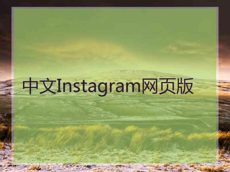 中文Instagram网页版