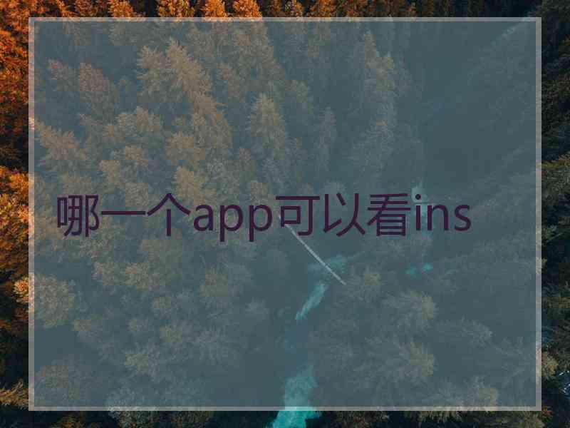 哪一个app可以看ins