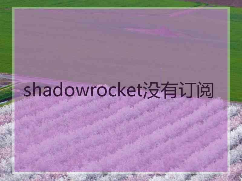 shadowrocket没有订阅