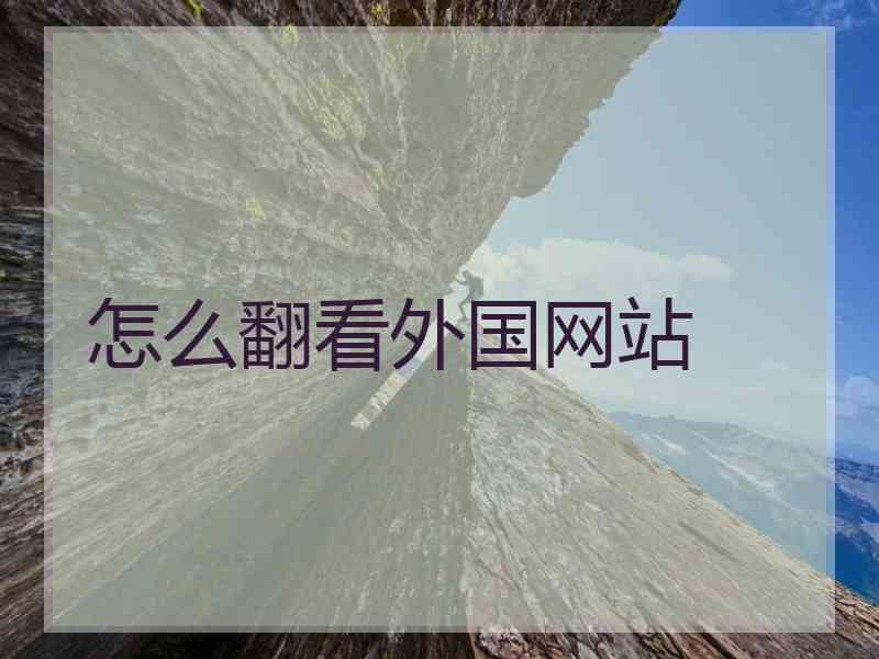 怎么翻看外国网站