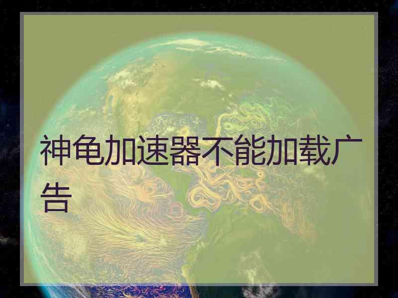 神龟加速器不能加载广告