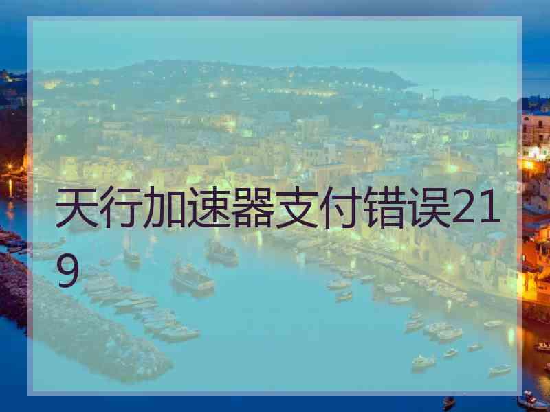 天行加速器支付错误219