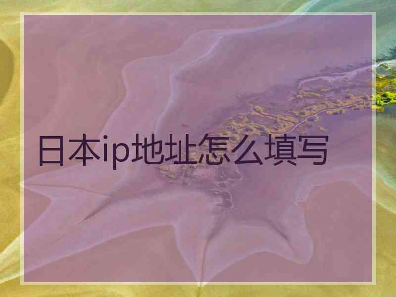 日本ip地址怎么填写