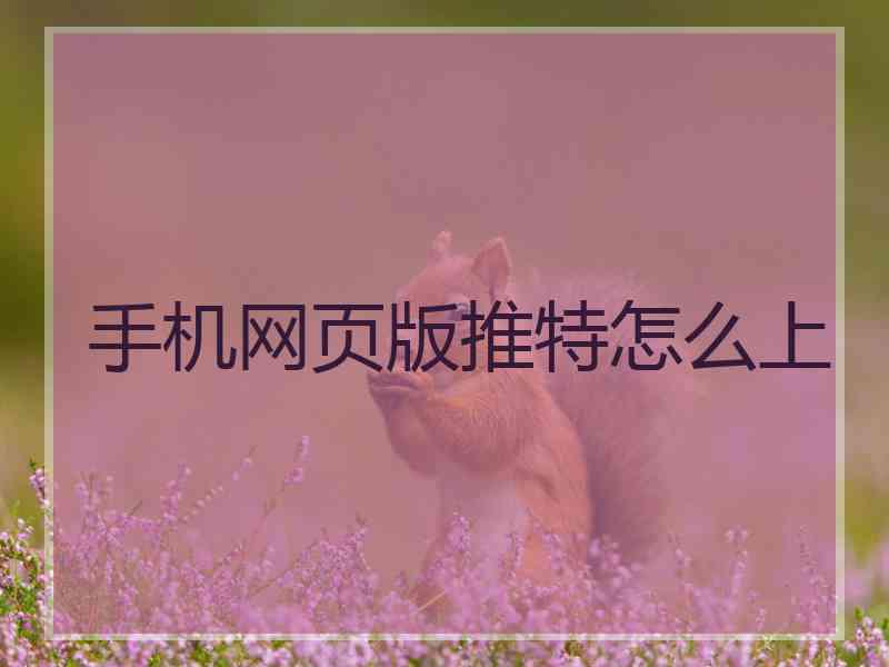 手机网页版推特怎么上