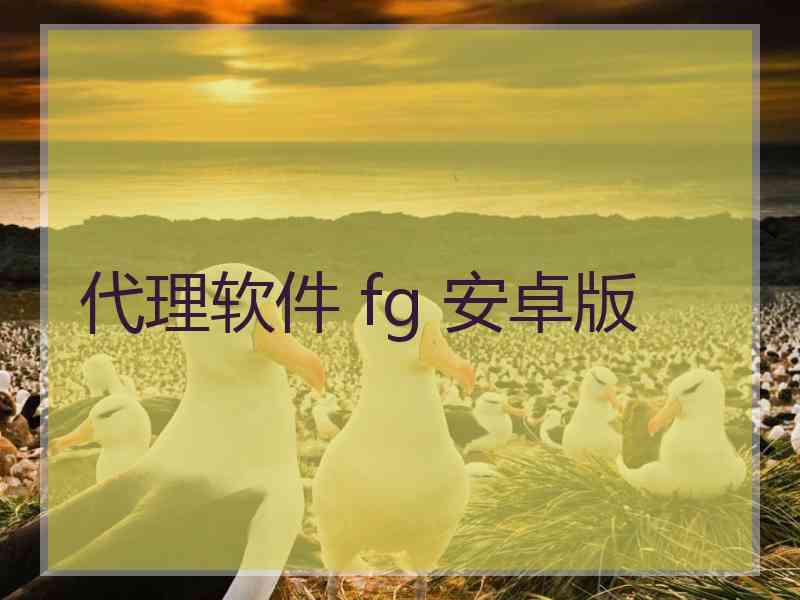 代理软件 fg 安卓版