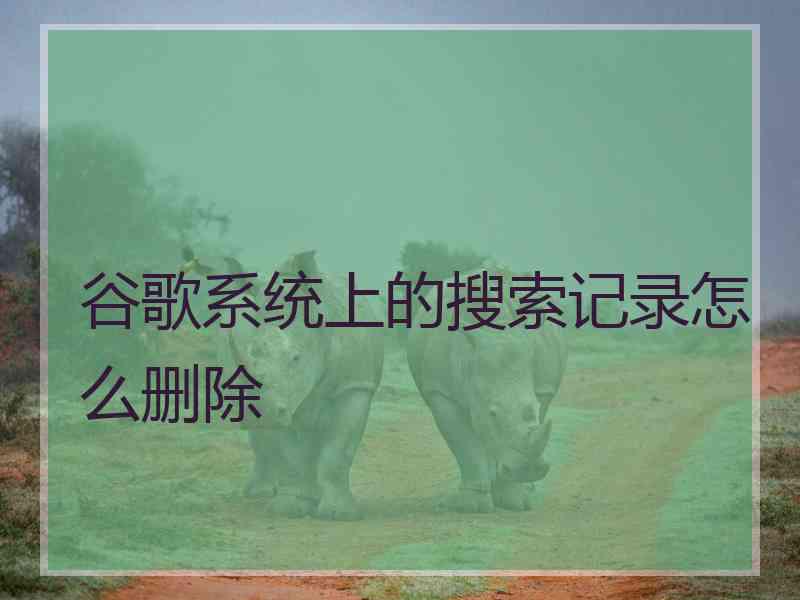 谷歌系统上的搜索记录怎么删除