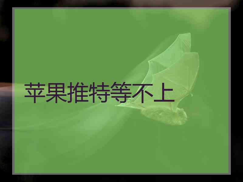 苹果推特等不上