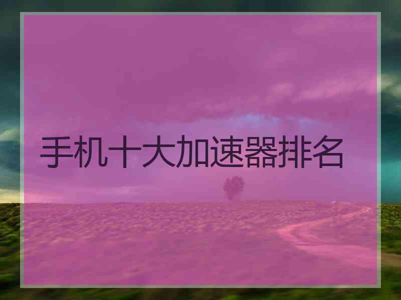手机十大加速器排名