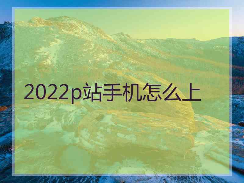 2022p站手机怎么上