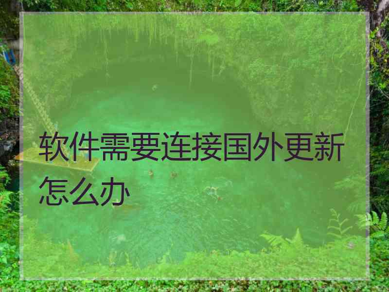 软件需要连接国外更新怎么办
