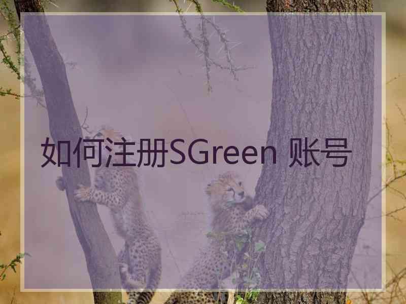如何注册SGreen 账号
