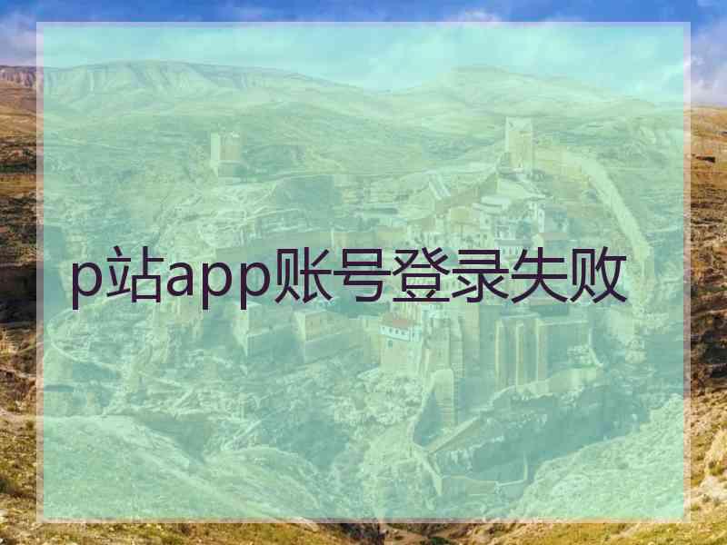 p站app账号登录失败