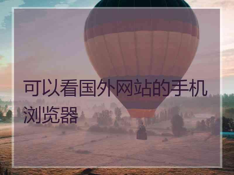 可以看国外网站的手机浏览器