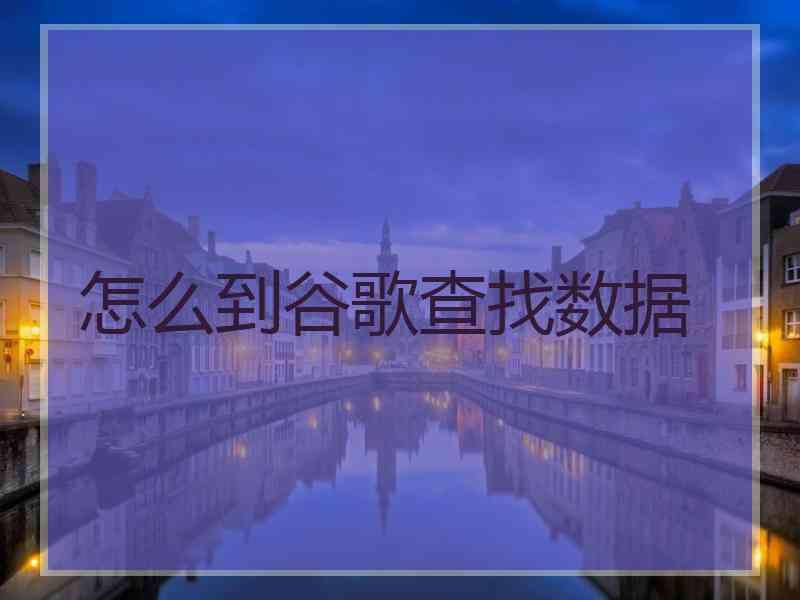 怎么到谷歌查找数据