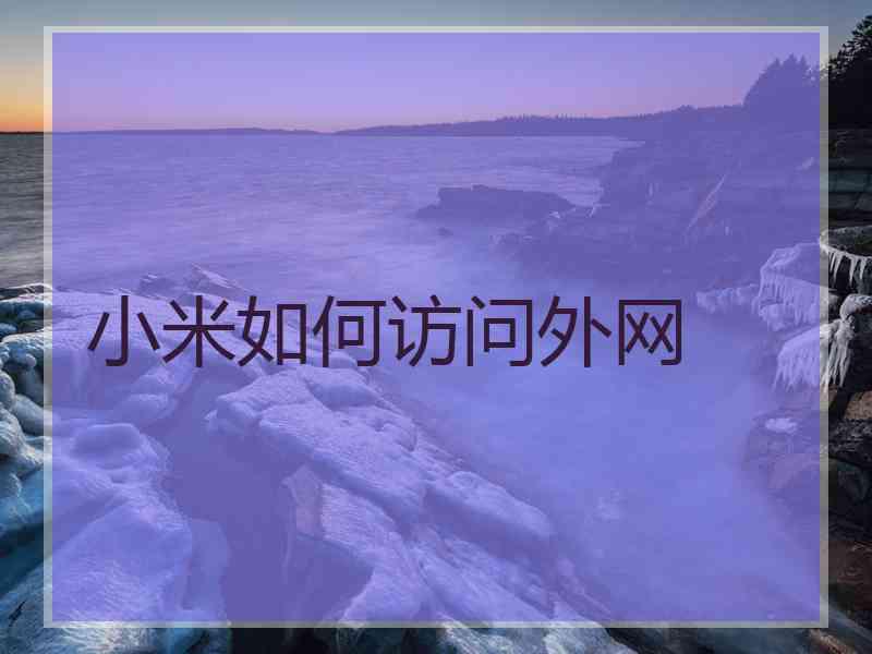 小米如何访问外网