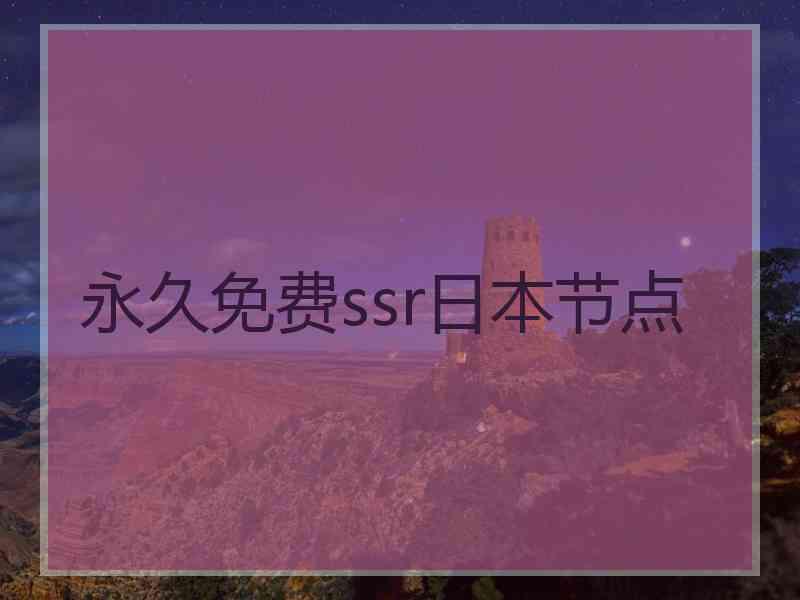 永久免费ssr日本节点