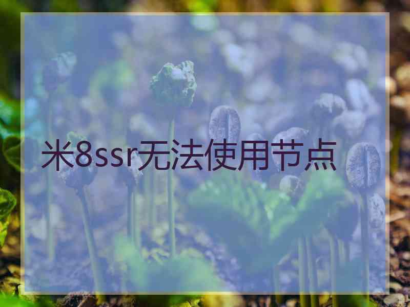 米8ssr无法使用节点