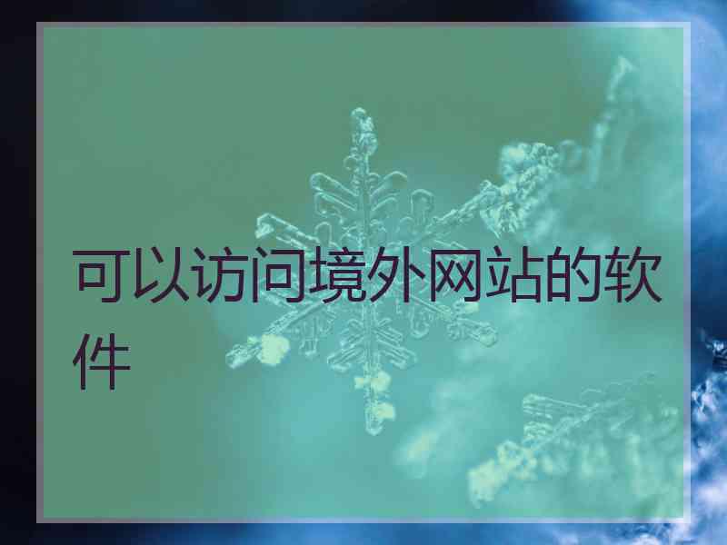 可以访问境外网站的软件