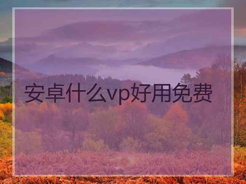 安卓什么vp好用免费