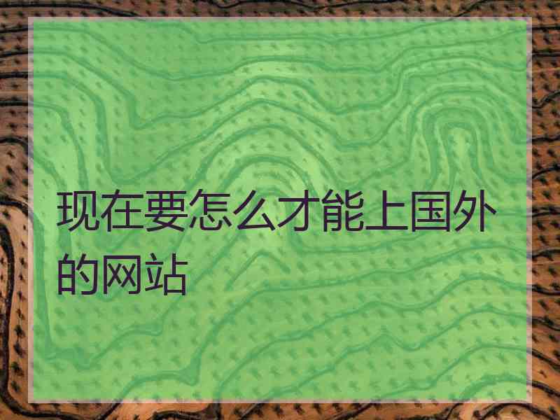 现在要怎么才能上国外的网站