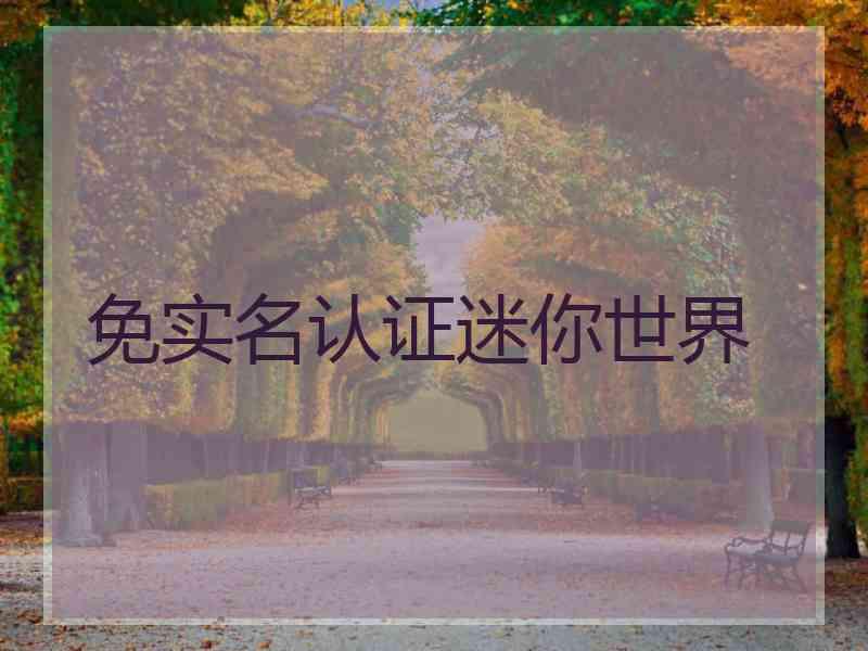 免实名认证迷你世界