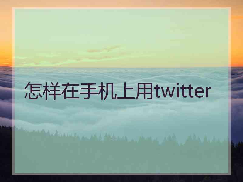 怎样在手机上用twitter