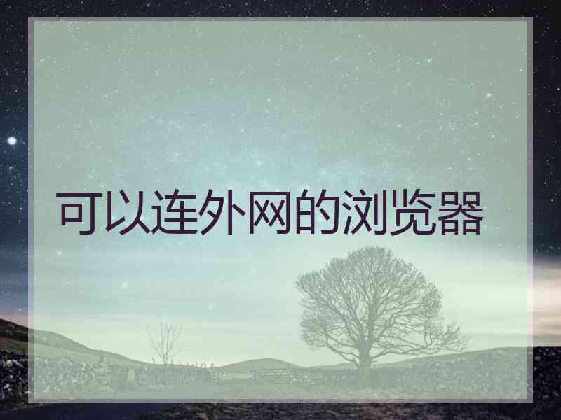 可以连外网的浏览器