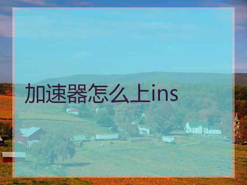 加速器怎么上ins
