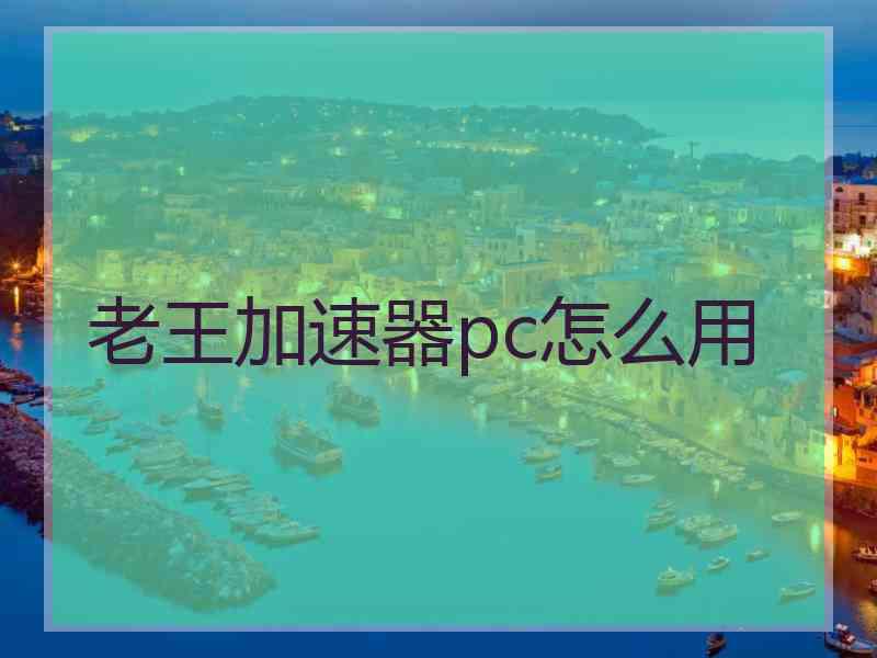 老王加速器pc怎么用