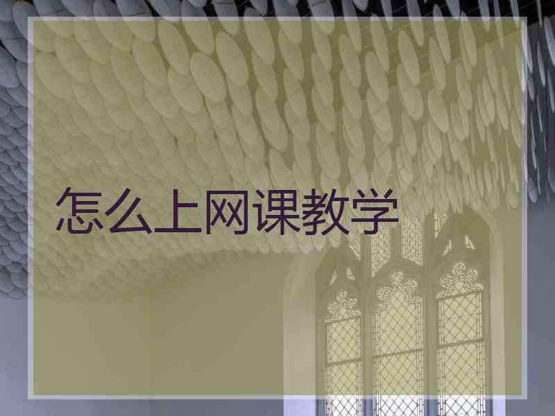 怎么上网课教学