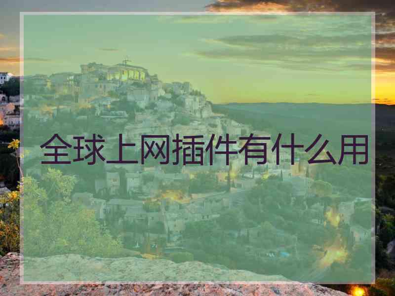 全球上网插件有什么用