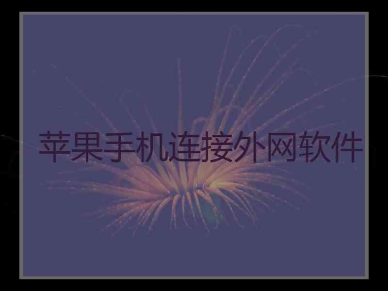 苹果手机连接外网软件
