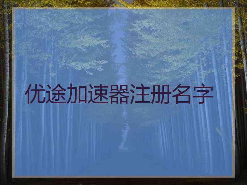 优途加速器注册名字