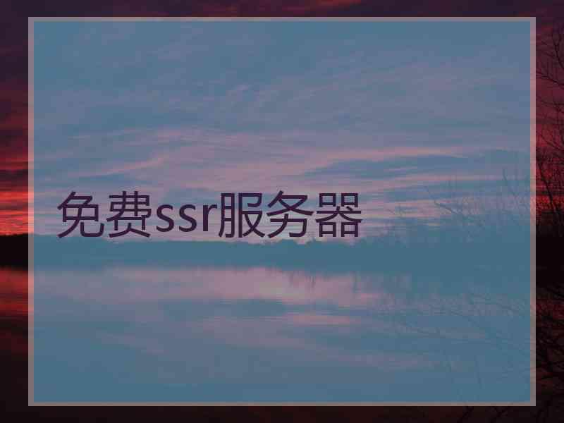 免费ssr服务器