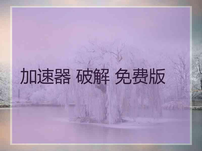 加速器 破解 免费版