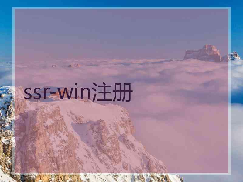 ssr-win注册
