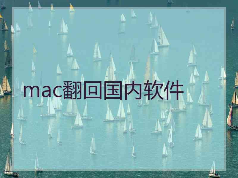 mac翻回国内软件