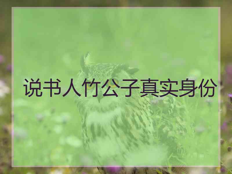 说书人竹公子真实身份