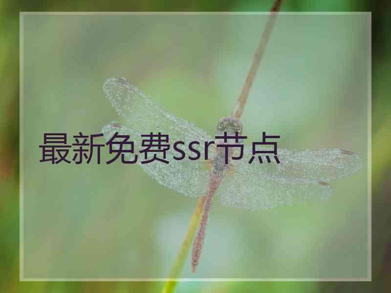 最新免费ssr节点