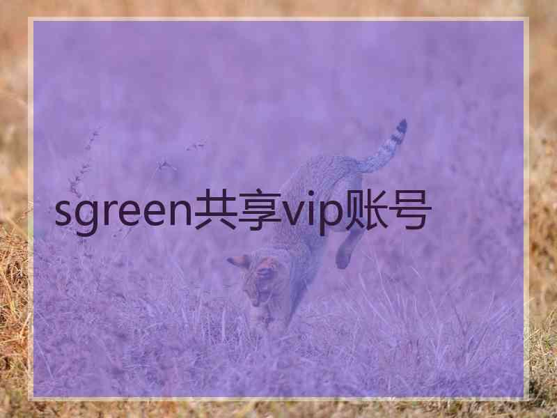 sgreen共享vip账号