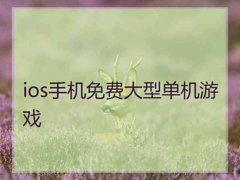 ios手机免费大型单机游戏