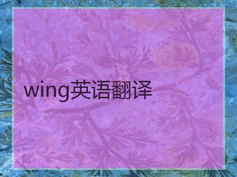 wing英语翻译