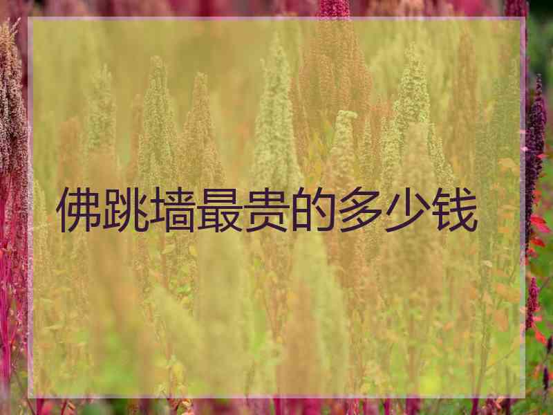 佛跳墙最贵的多少钱
